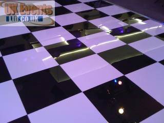 black and white sprung portable dancefloors