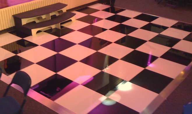 chequered black and white floor rental
