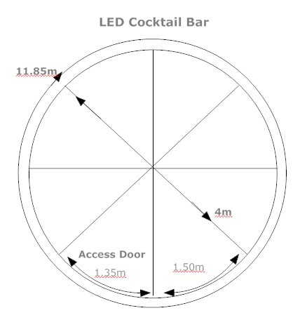 Hire a round LED bar hire and colour changing furniture