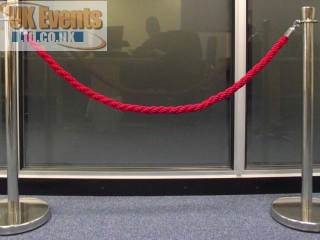 red ropes and silver Stanchion