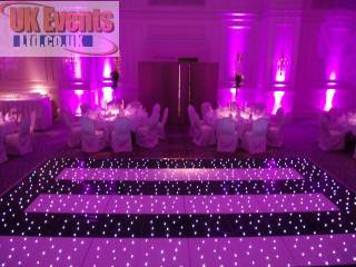 Pink uplighters hired for a Birthday Party