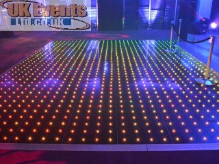 purple wash white twinkling floor hire