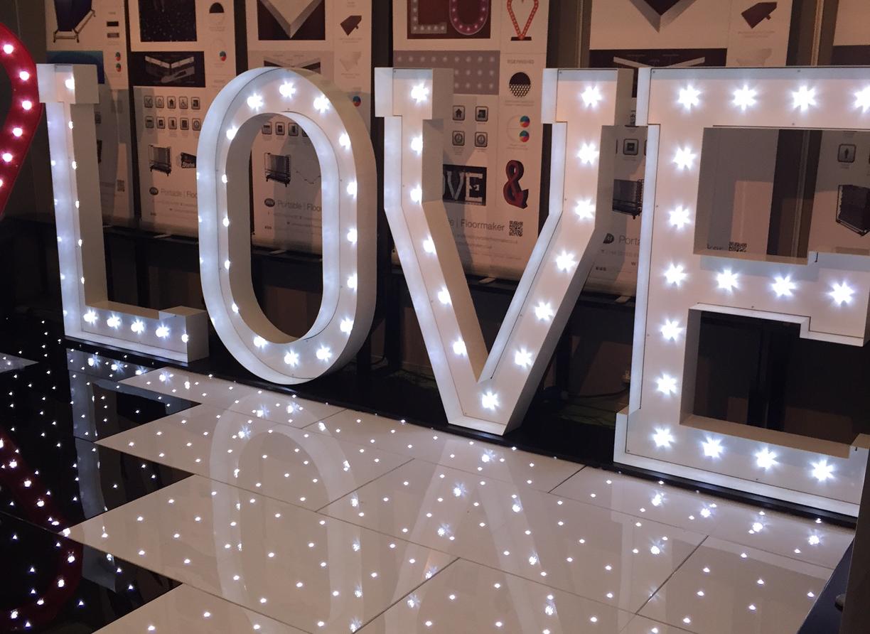 giant light up Love letters