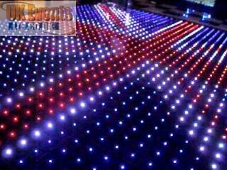 black LED floor with white starlit stripes