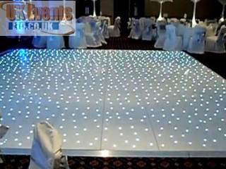 white starlit dance floor in a marquee